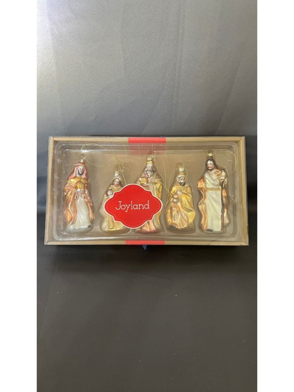 Joyland 5-Piece Glass Nativity Figurine Set Gold Decoration